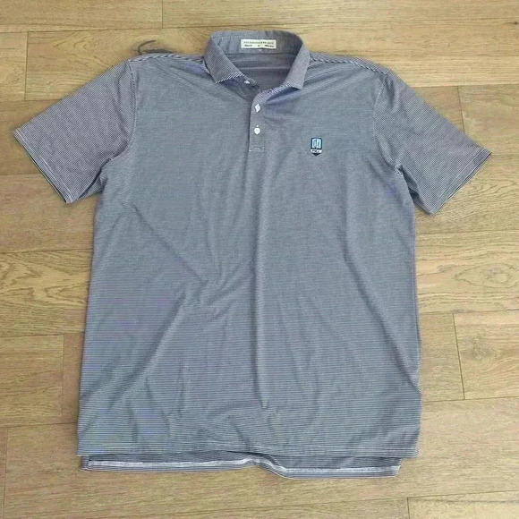 Holderness and Bourne Mens Striped Polo Blue XL - Picture 1 of 6